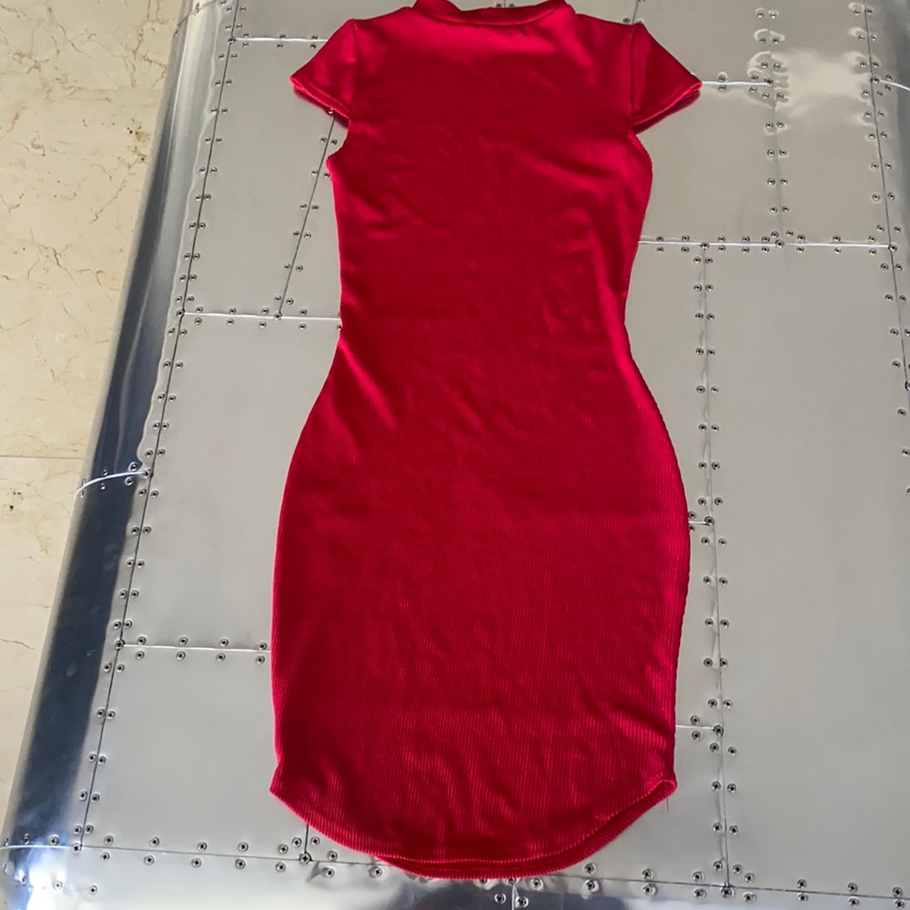 Fitted Dress, Red, size 0